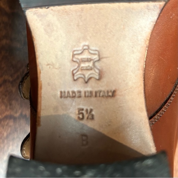 Bruno Magli Butter Soft Brown Leather Monk Strap Boots, Gold Hardware, Size 5.5 - Picture 15 of 16